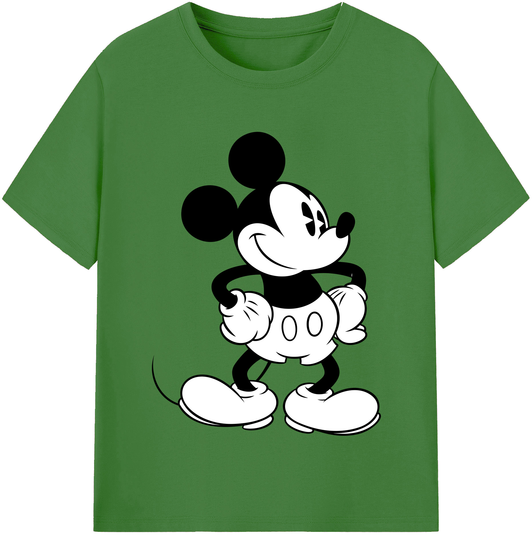 （画像用） ミッキーマウス Mickey Mouse レディースカジュアルプリントTシャツ（綿100％）